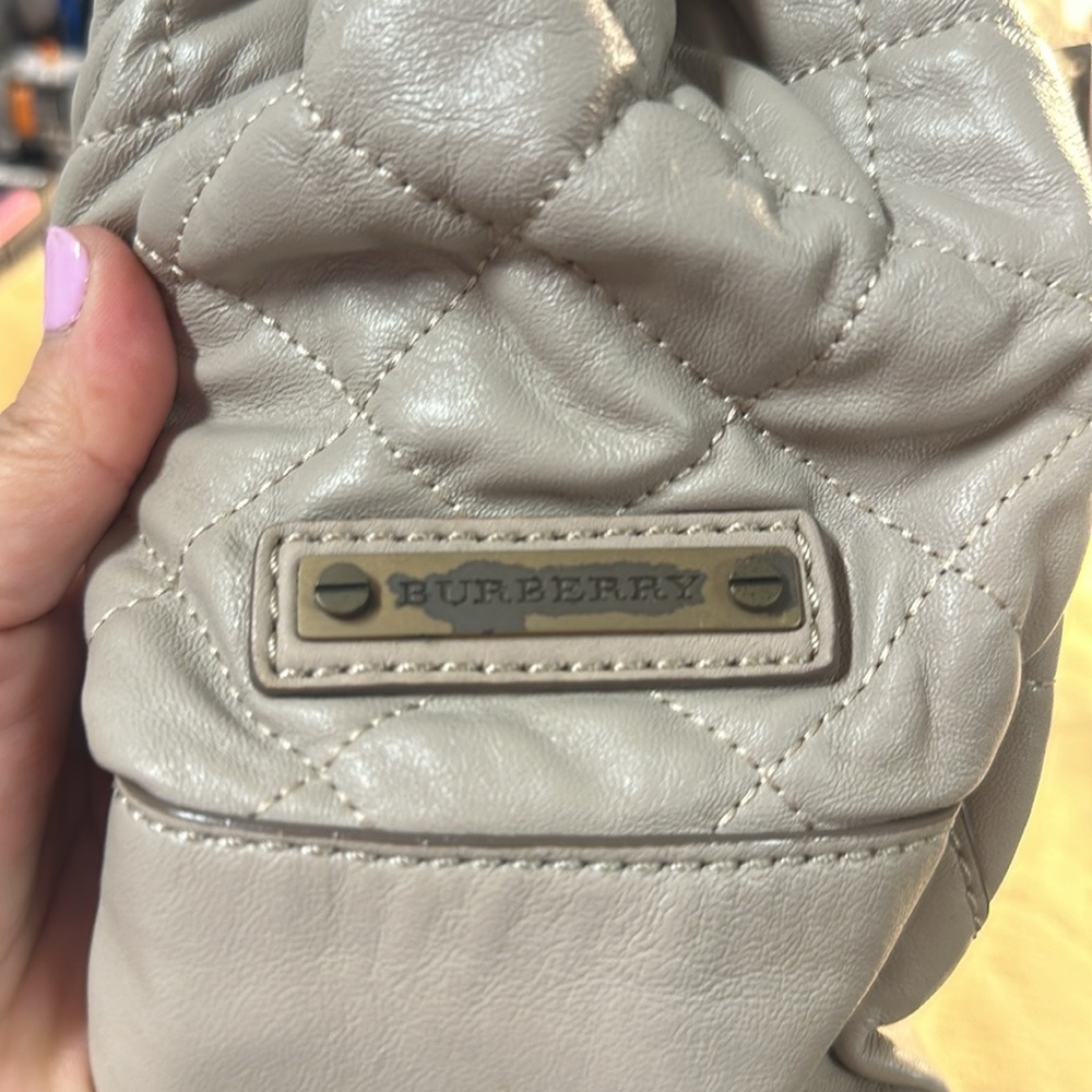 Burberry Grey/Beige Quilted Leather Enmore Hobo - Picture 8 of 13